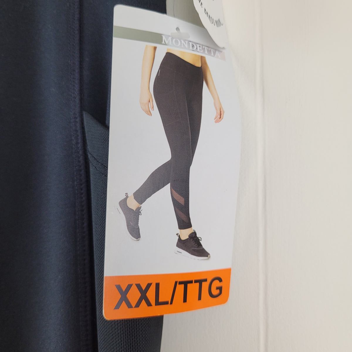 Black Mesh Detail Active Leggings - Mondetta (Size XXL)