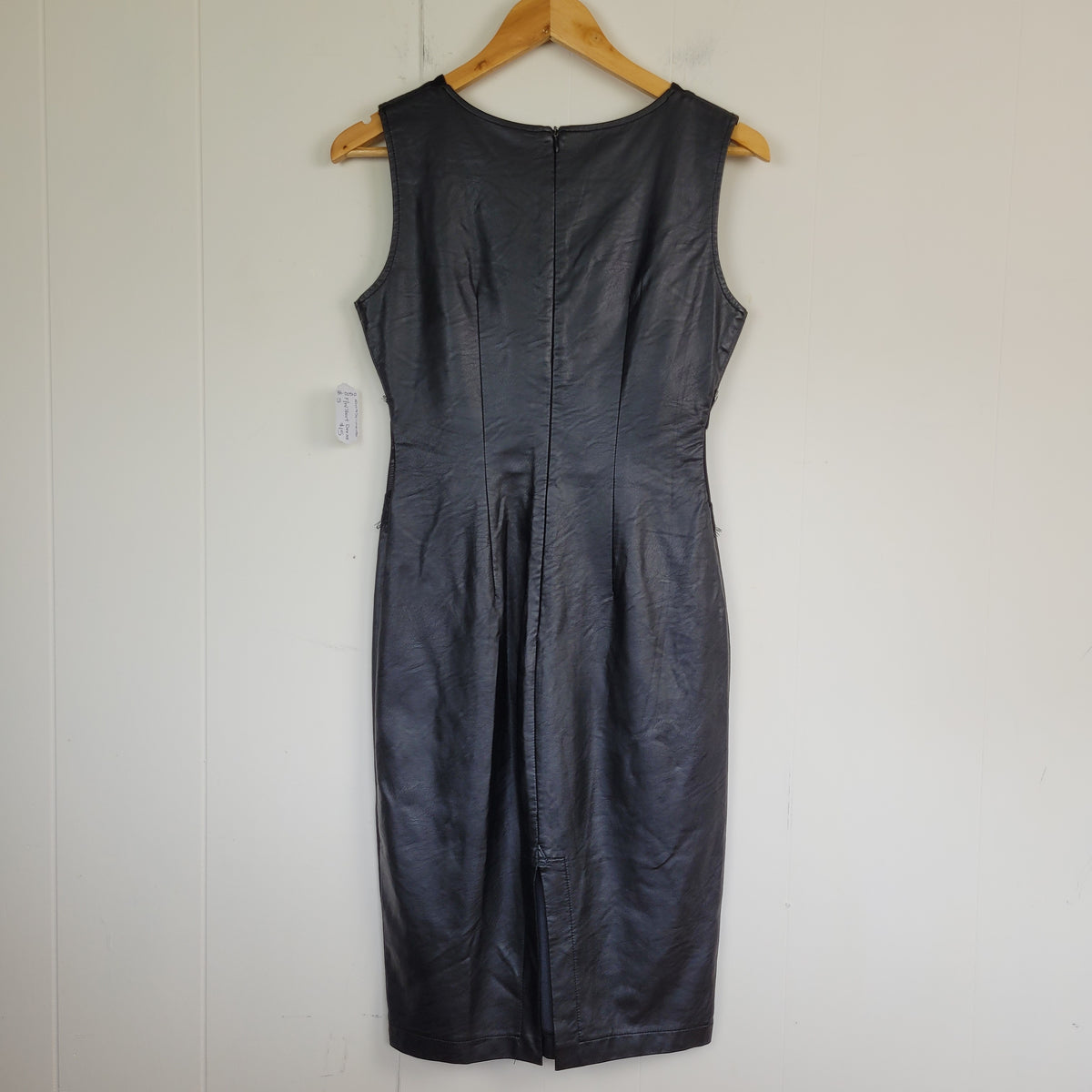 Black Faux Leather Cutout Midi Dress - Rinascimento (Size S)