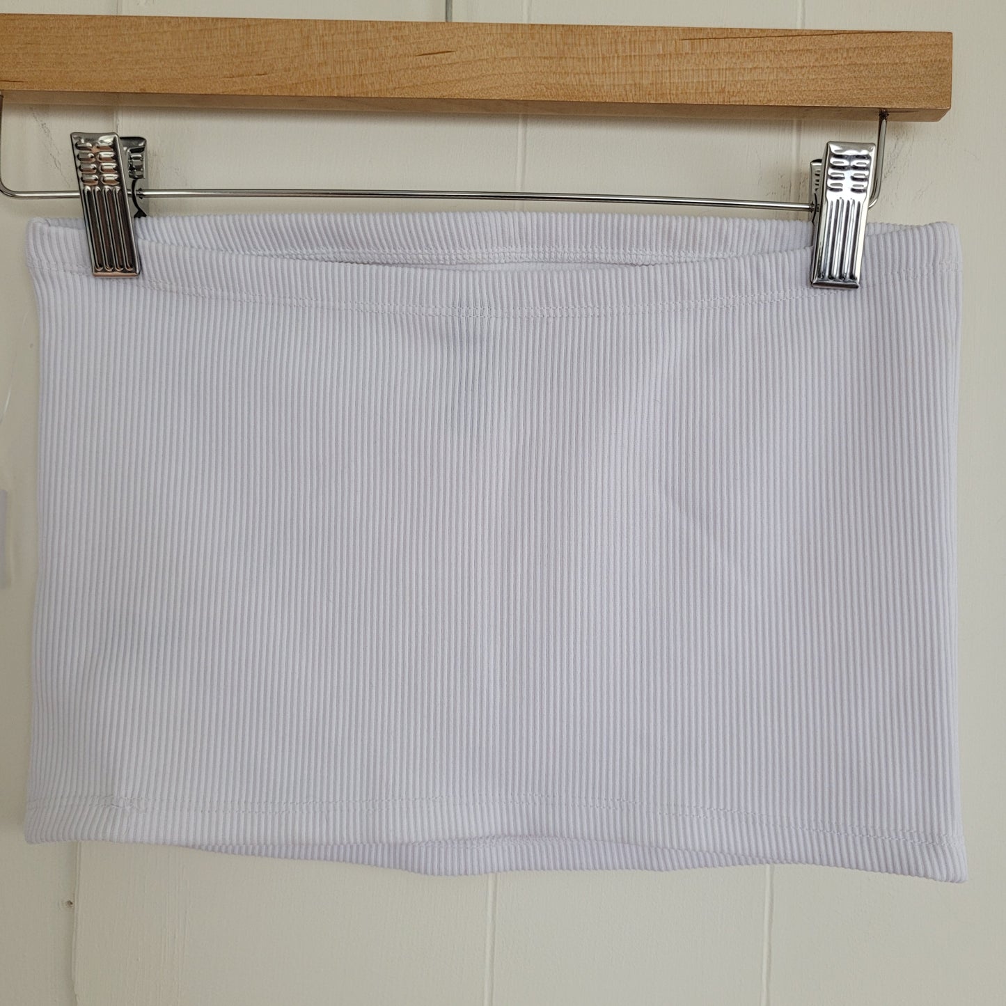 White Ribbed Tube Top - Divided by H&M (S)