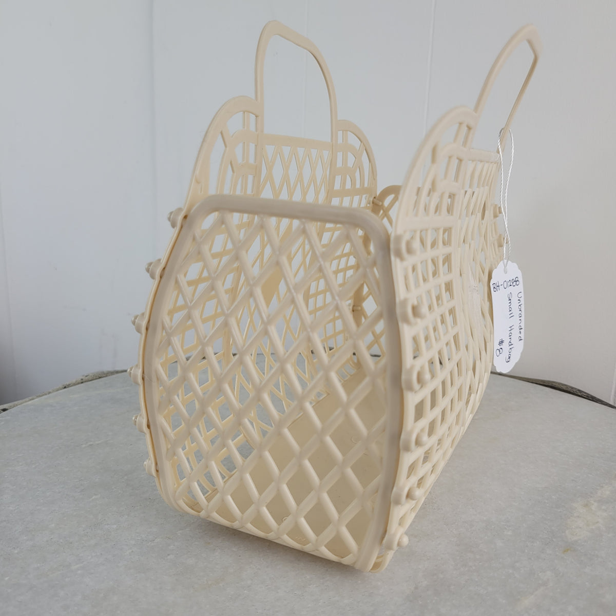 Cream Jelly Basket Handbag - Unbranded