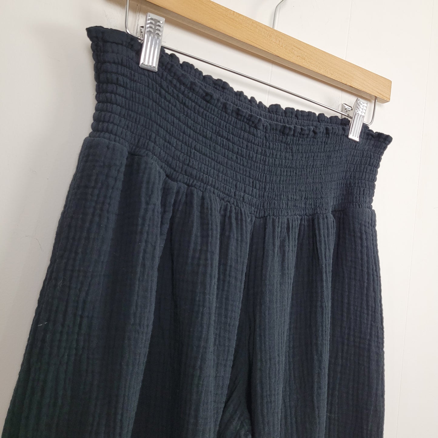 Black Gauze Wide Leg Pants - No Boundaries (Large)