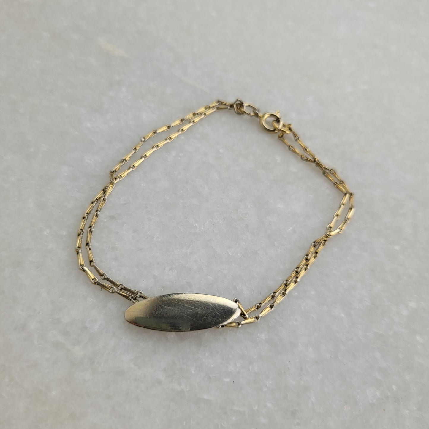 Vintage Gold-Tone Double Chain ID Bracelet