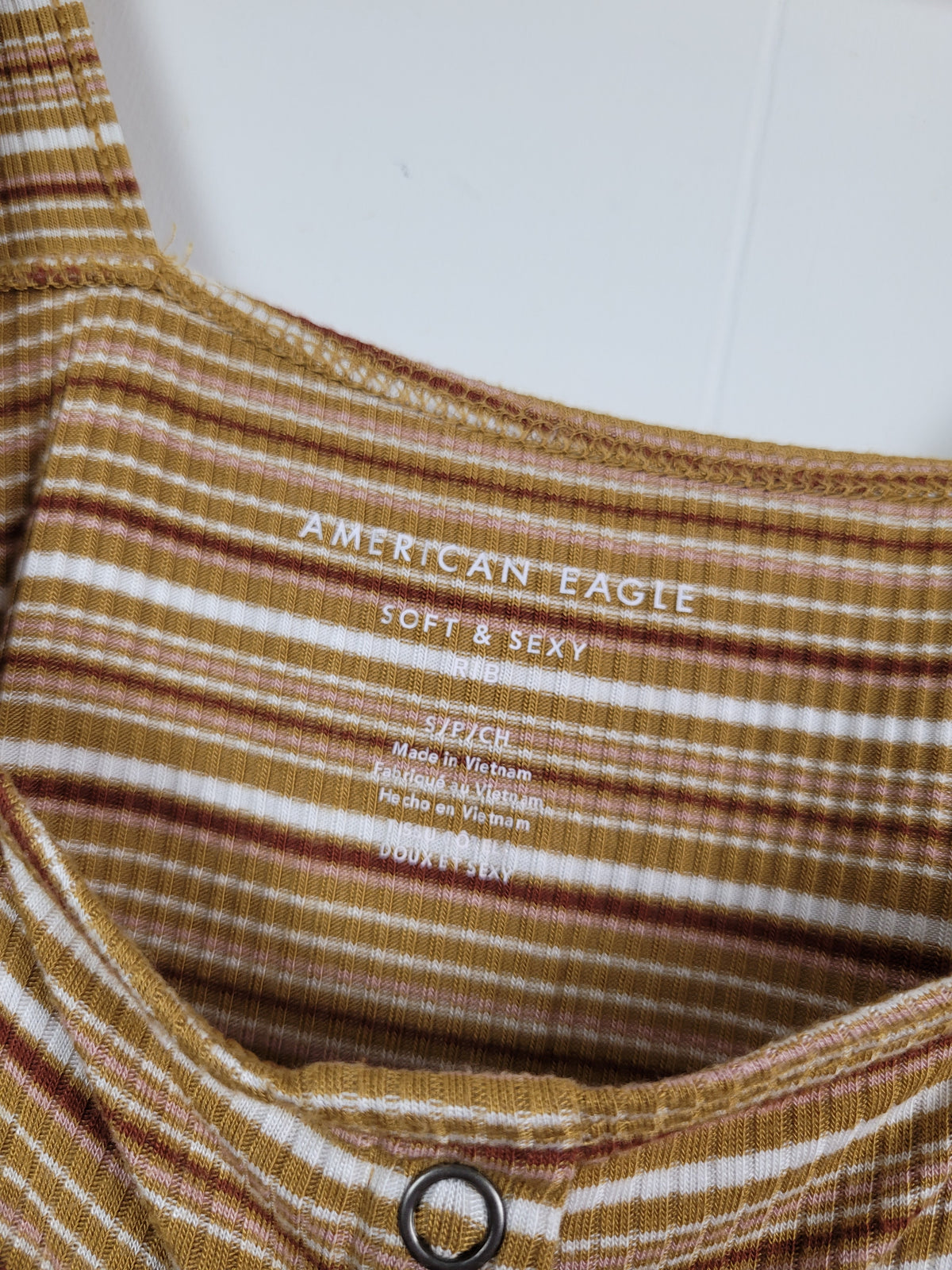 American Eagle Small Soft & Sexy Ribbed Striped Tank Top
