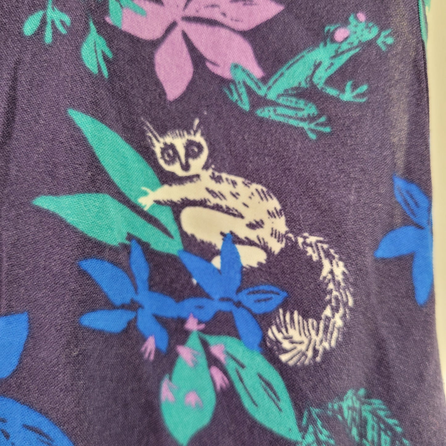 Purple Tropical Print Button-Up Romper - ModCloth (Medium)