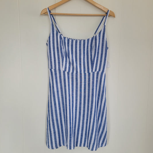 Blue & White Striped Summer Dress – Old Navy (Size L)