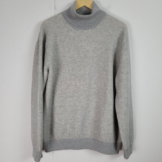 Grey Turtleneck Cashmere/Extrafine Merino Wool Sweater - Andrea Fenzi (IT 56 / XL)