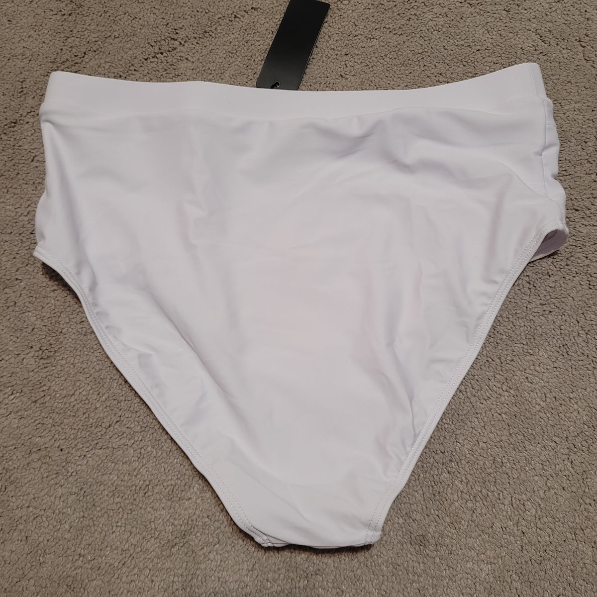 White High-Waisted Swim Bottoms - Tempt Me (M)