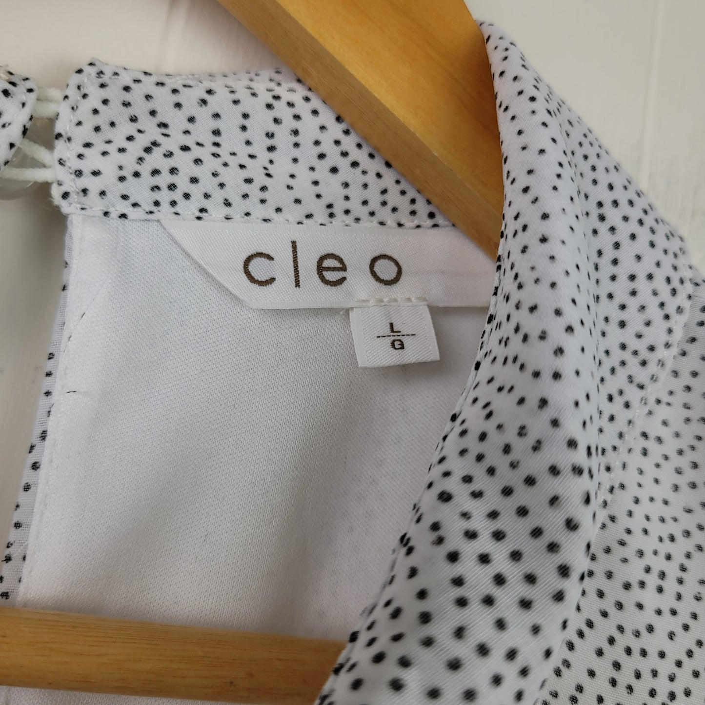 White Speckled Mock Neck Sleeveless Blouse - Cleo (Size L)