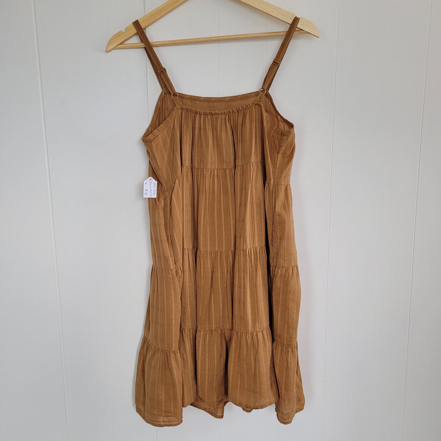 Tan / Caramel Tiered Mini Dress – Old Navy (Size Small)