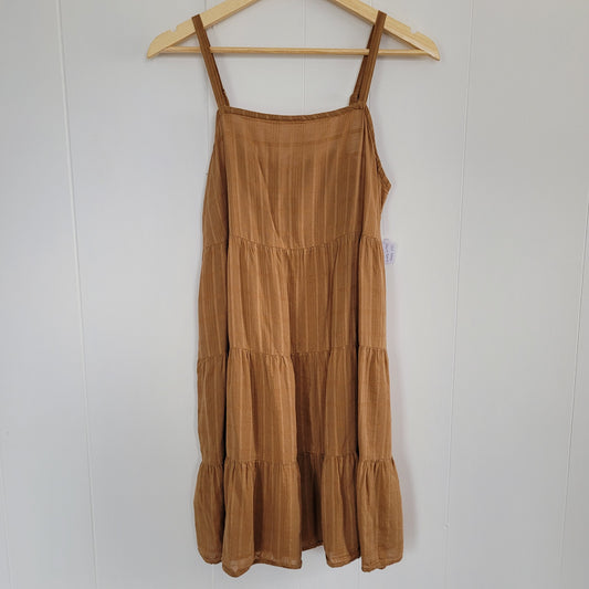 Tan / Caramel Tiered Mini Dress – Old Navy (Size Small)