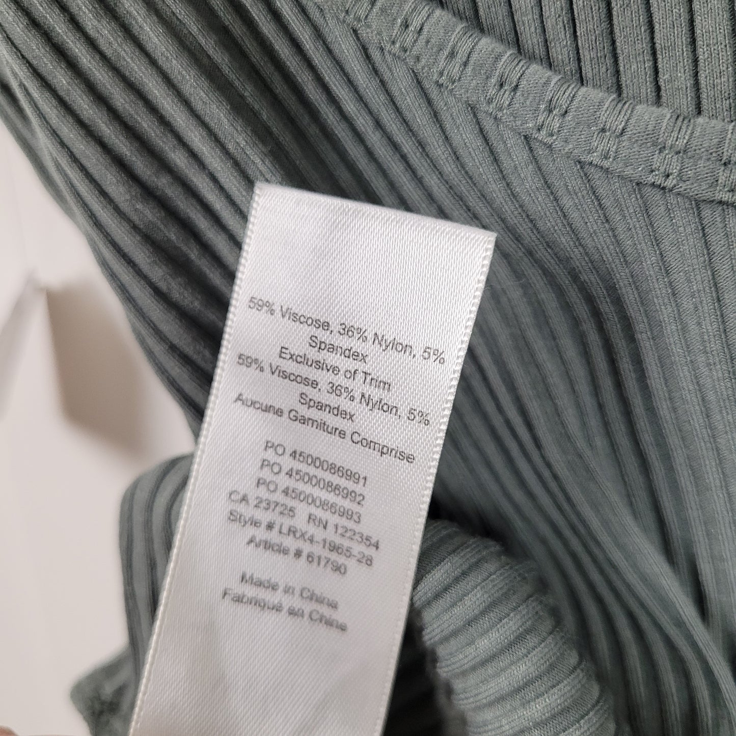 Sage Green Ribbed Bodysuit - Wilfred (Medium)