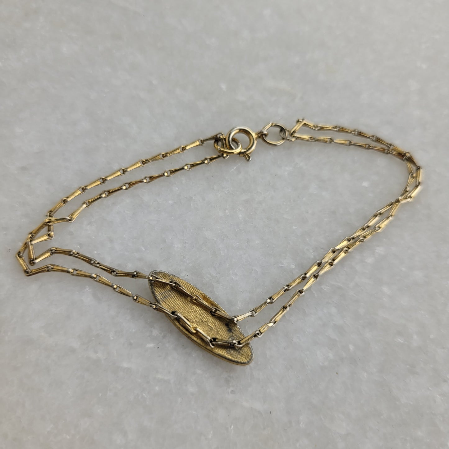 Vintage Gold-Tone Double Chain ID Bracelet