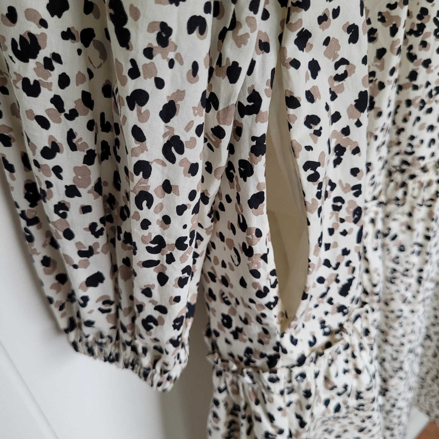 Cream Animal Print Midi Dress - Who What Wear (Size L)