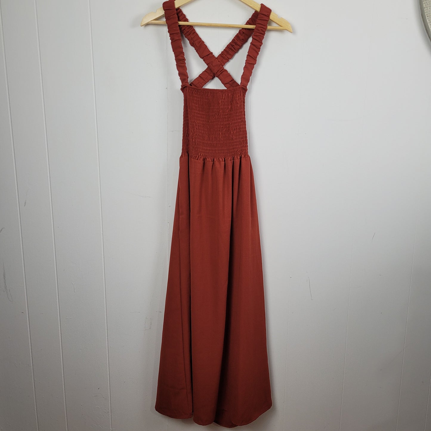 Rust Tie-Back Maxi Dress - Small