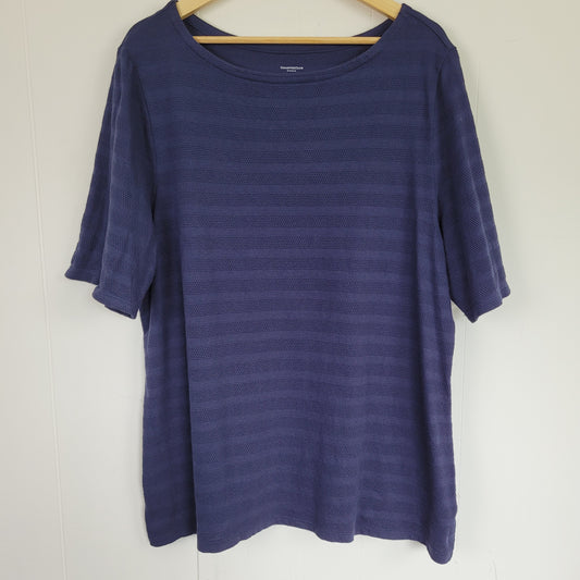 Navy Textured Pima Cotton T-Shirt - Charter Club (3X)