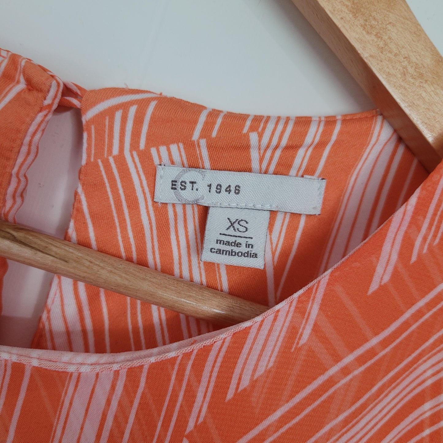 Orange Geometric Layered Sleeveless Top - EST. 1946 (XS)