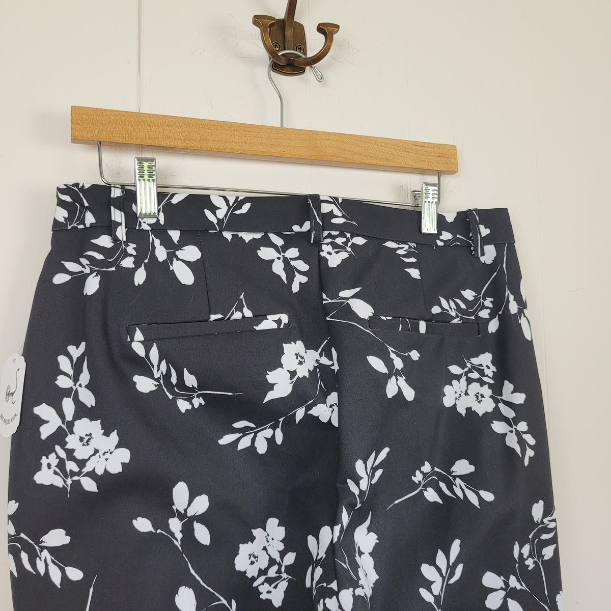 Black & White Floral Pants - Lily Morgan (M)