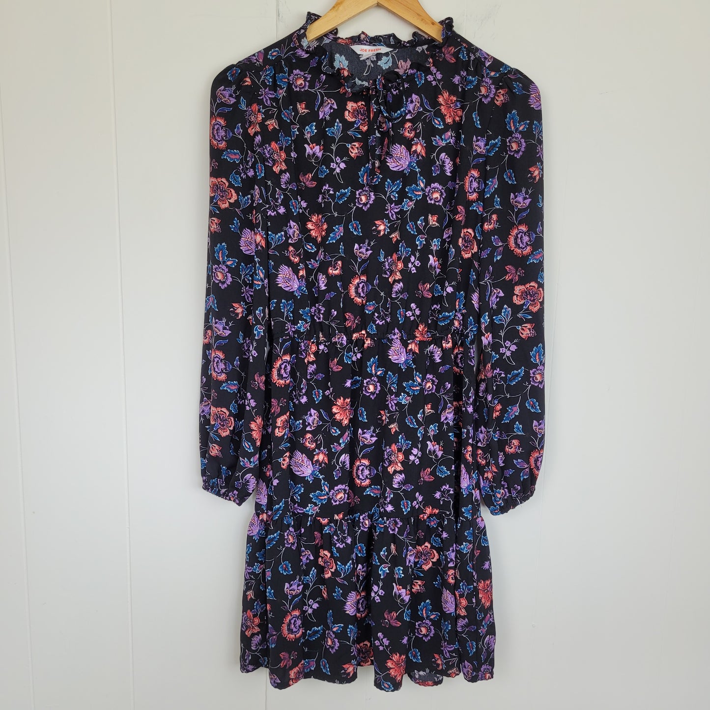 Floral Long Sleeve Ruffle Dress - Joe Fresh (Size Small)