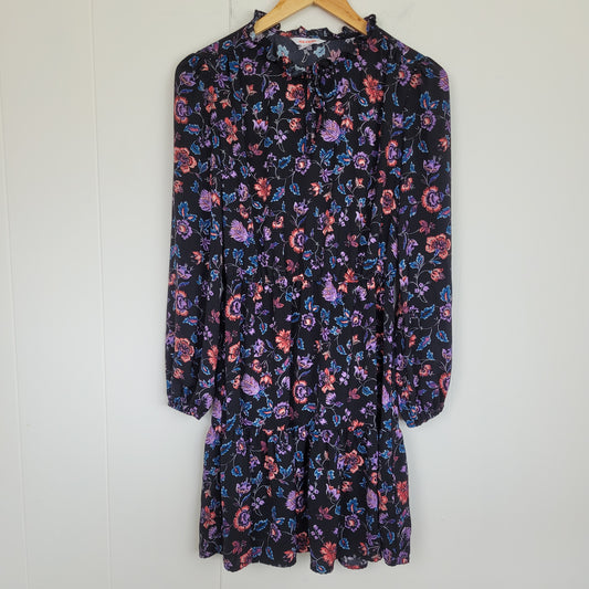 Floral Long Sleeve Ruffle Dress - Joe Fresh (Size Small)