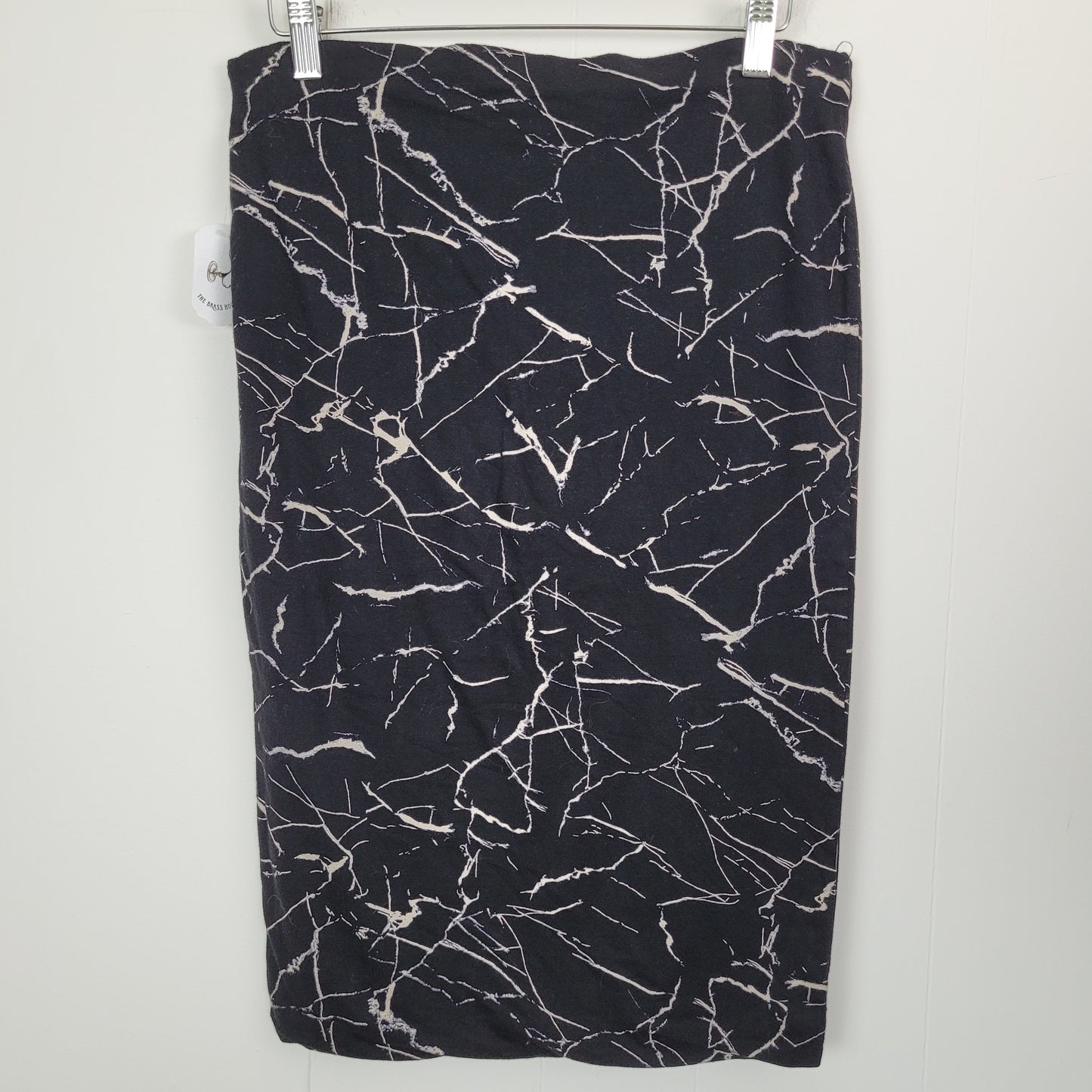 Black Marble Print Pencil Skirt - H&M (Size M)