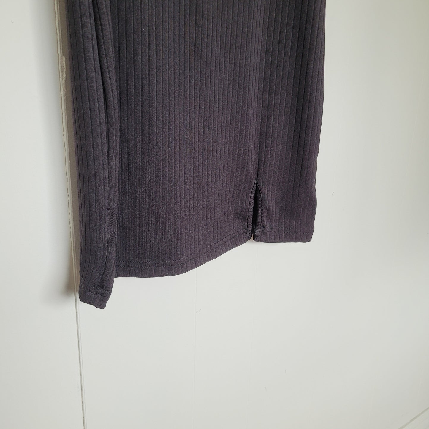 Black Ribbed Mini Dress (Size Medium)