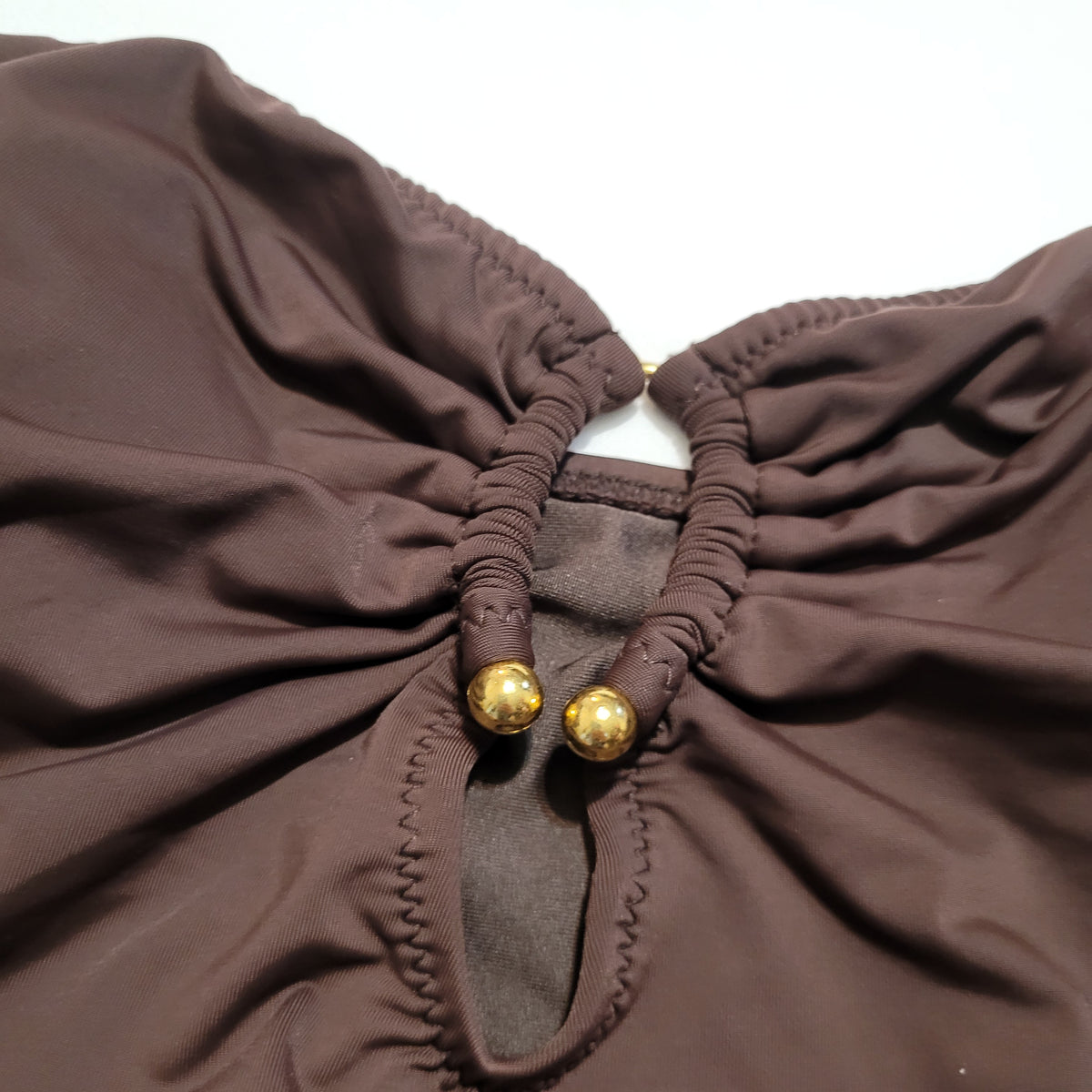 Brown Halter Tankini Swimsuit Set - Unbranded (L)
