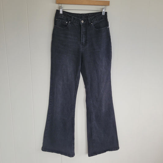 Black Wash Flare Jeans - No Boundaries (Size 7)