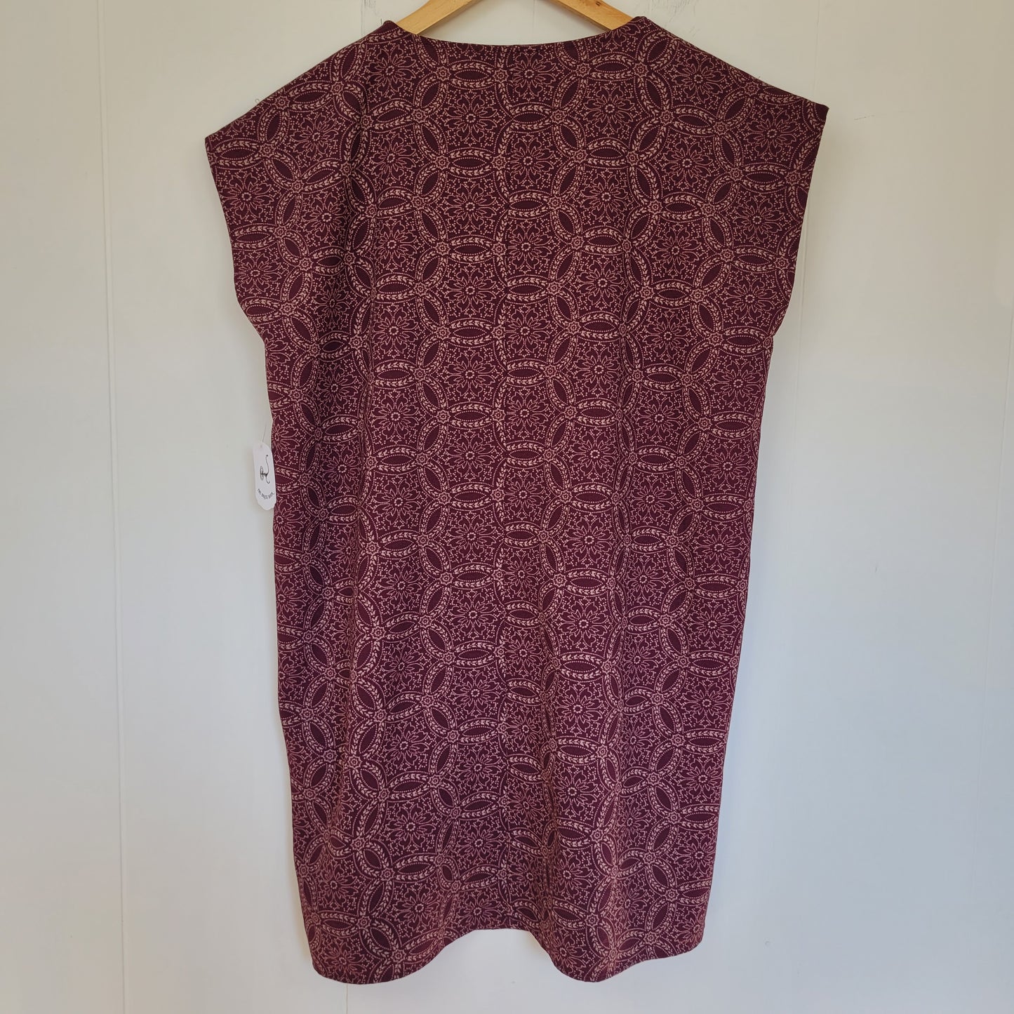 Burgundy Printed Shift Dress - Forever 21 (Small)