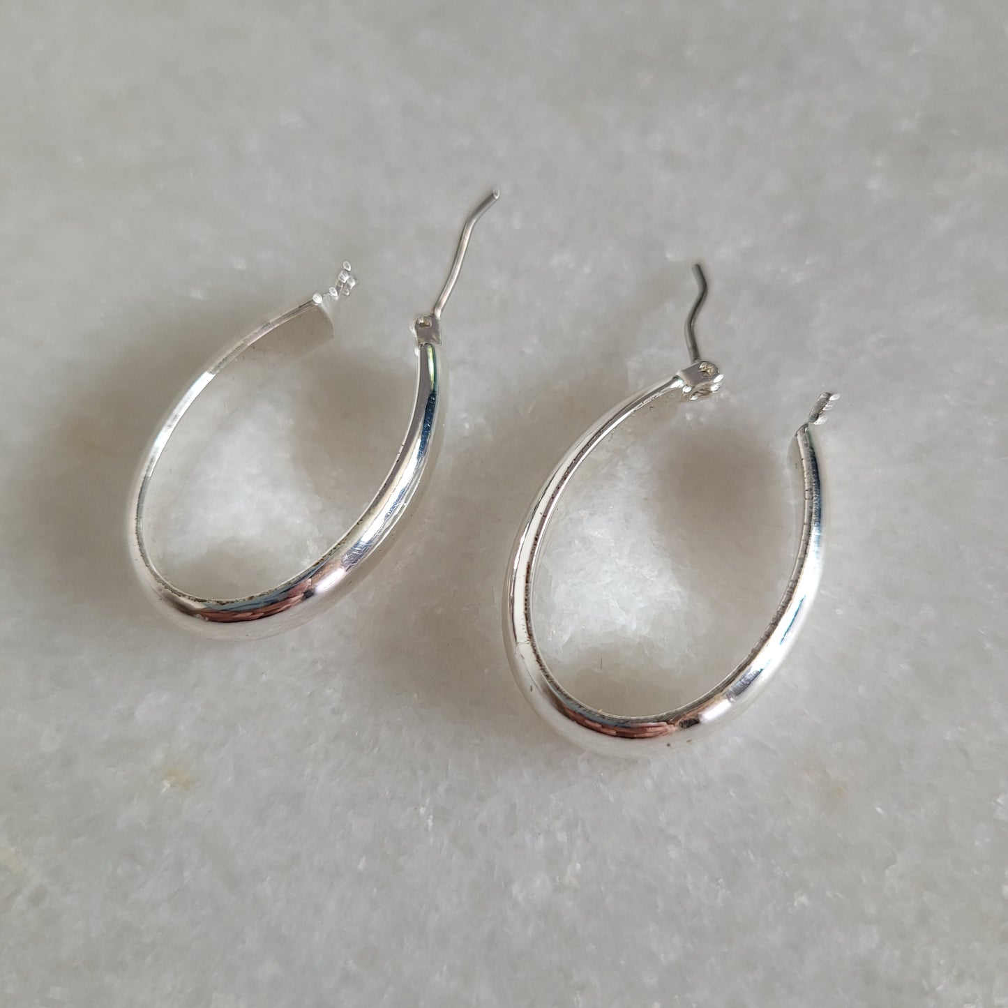 Silver-Tone Teardrop Hoop Earrings