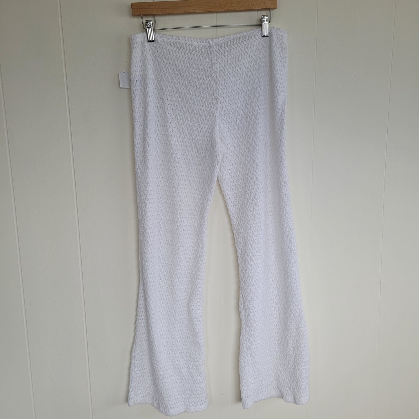 White Textured Flare Pants - A.C.W (S/P)