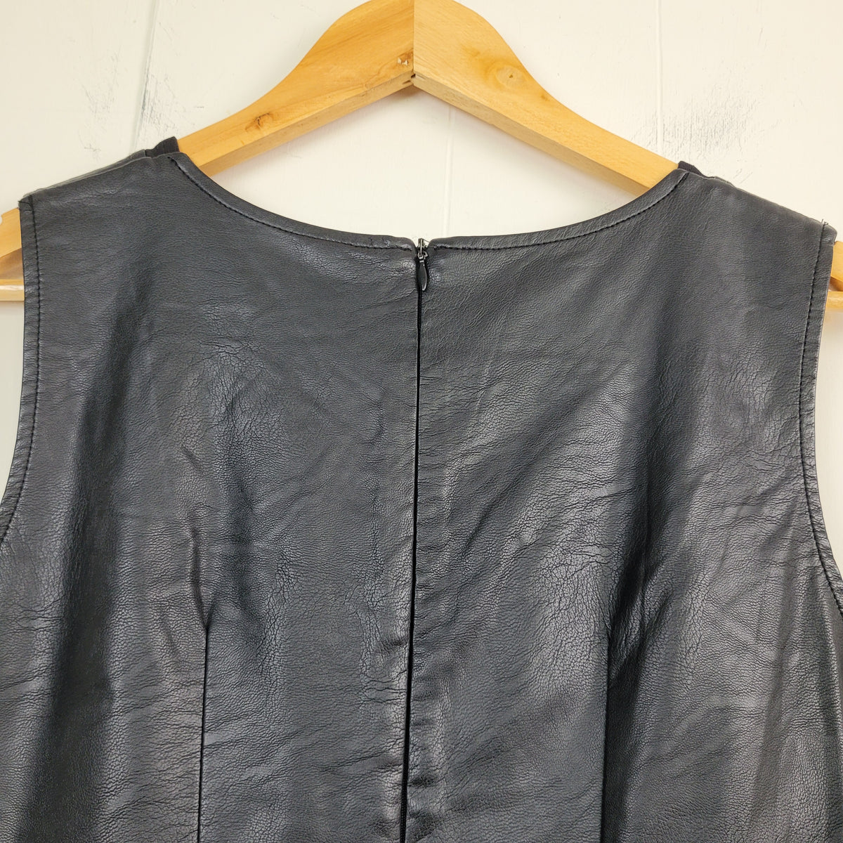 Black Faux Leather Cutout Midi Dress - Rinascimento (Size S)