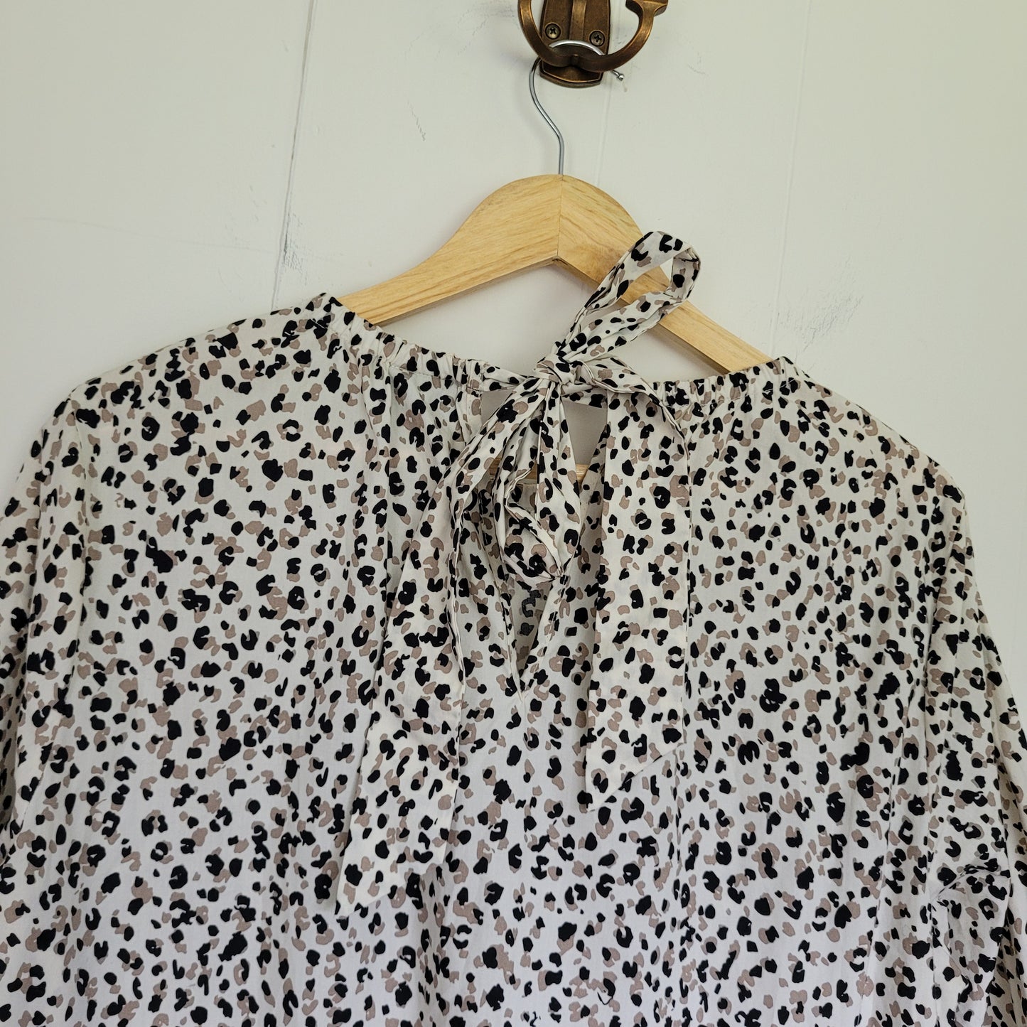 Cream Animal Print Midi Dress - Who What Wear (Size L)