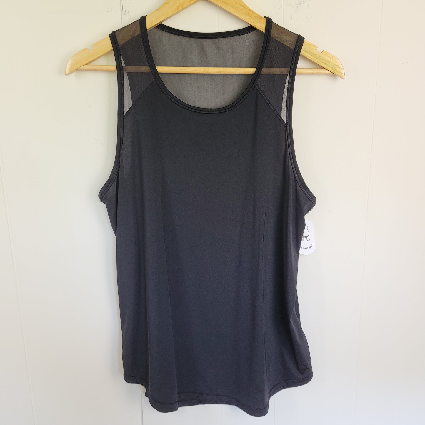 Black Mesh Panel Active Tank - Aerie (Medium)