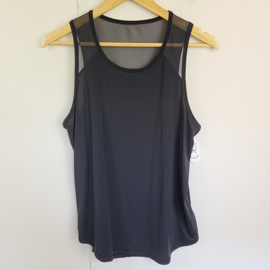 Black Mesh Panel Active Tank - Aerie (Medium)