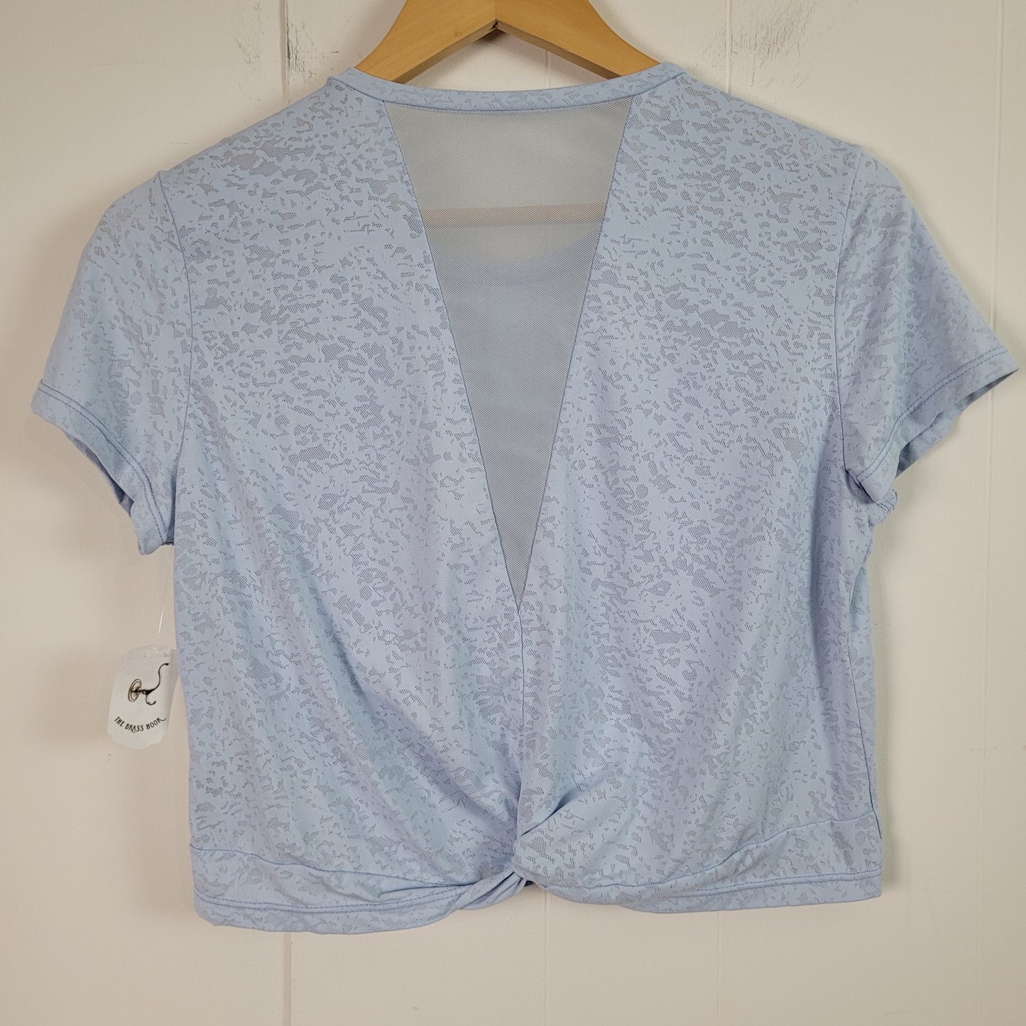Light Blue Burnout Short Sleeve Tee - SHEIN (S)