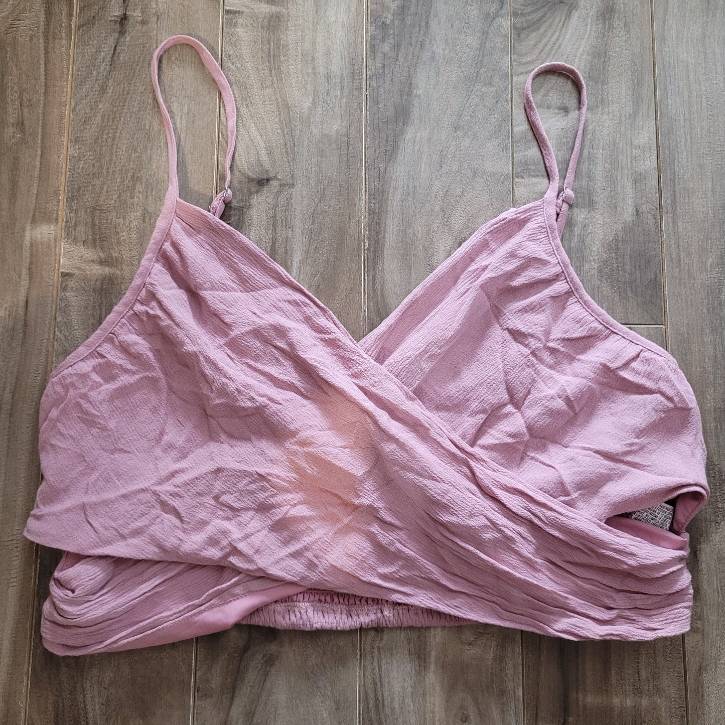 Dusty Pink Wrap Crop Tank Top - Forever 21 (Women's XL)
