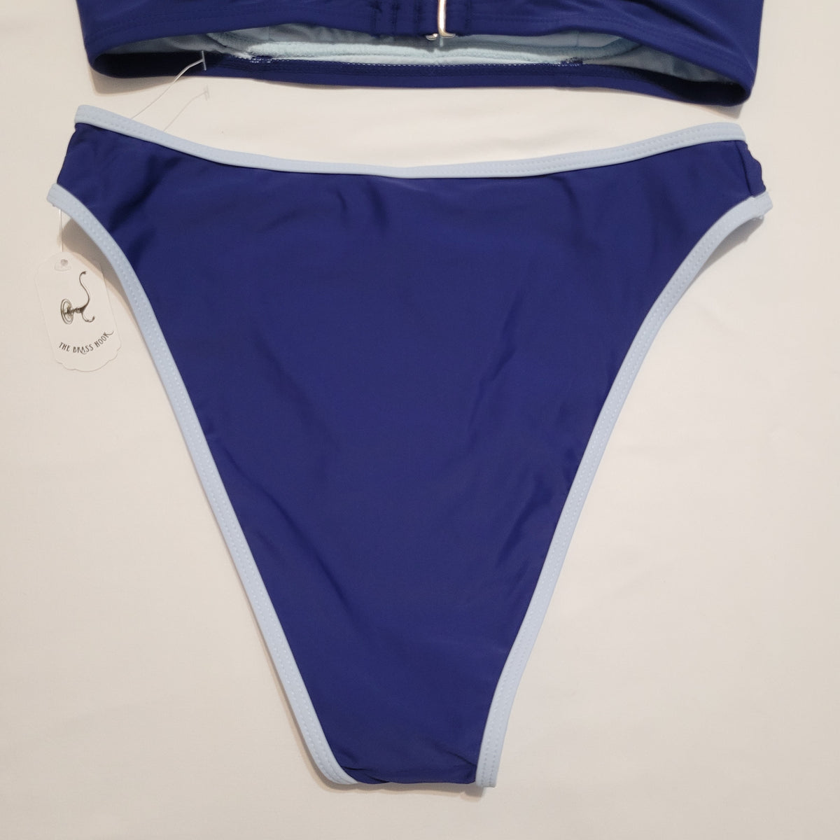 Navy & Light Blue Contrast Trim Bikini Set - Unbranded (M)