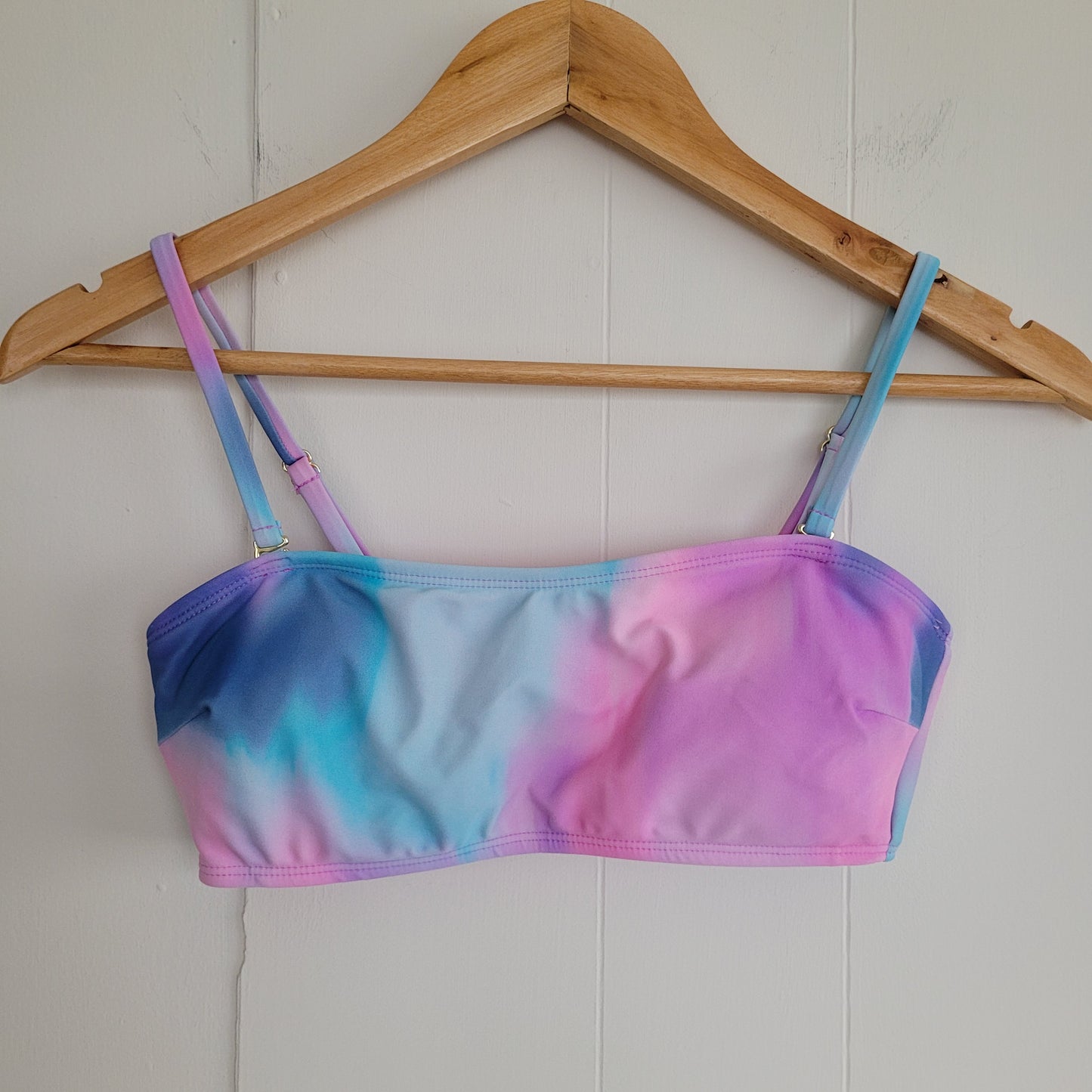 Pastel Pink & Blue Tie Dye Bikini Top - NOBO (Medium)