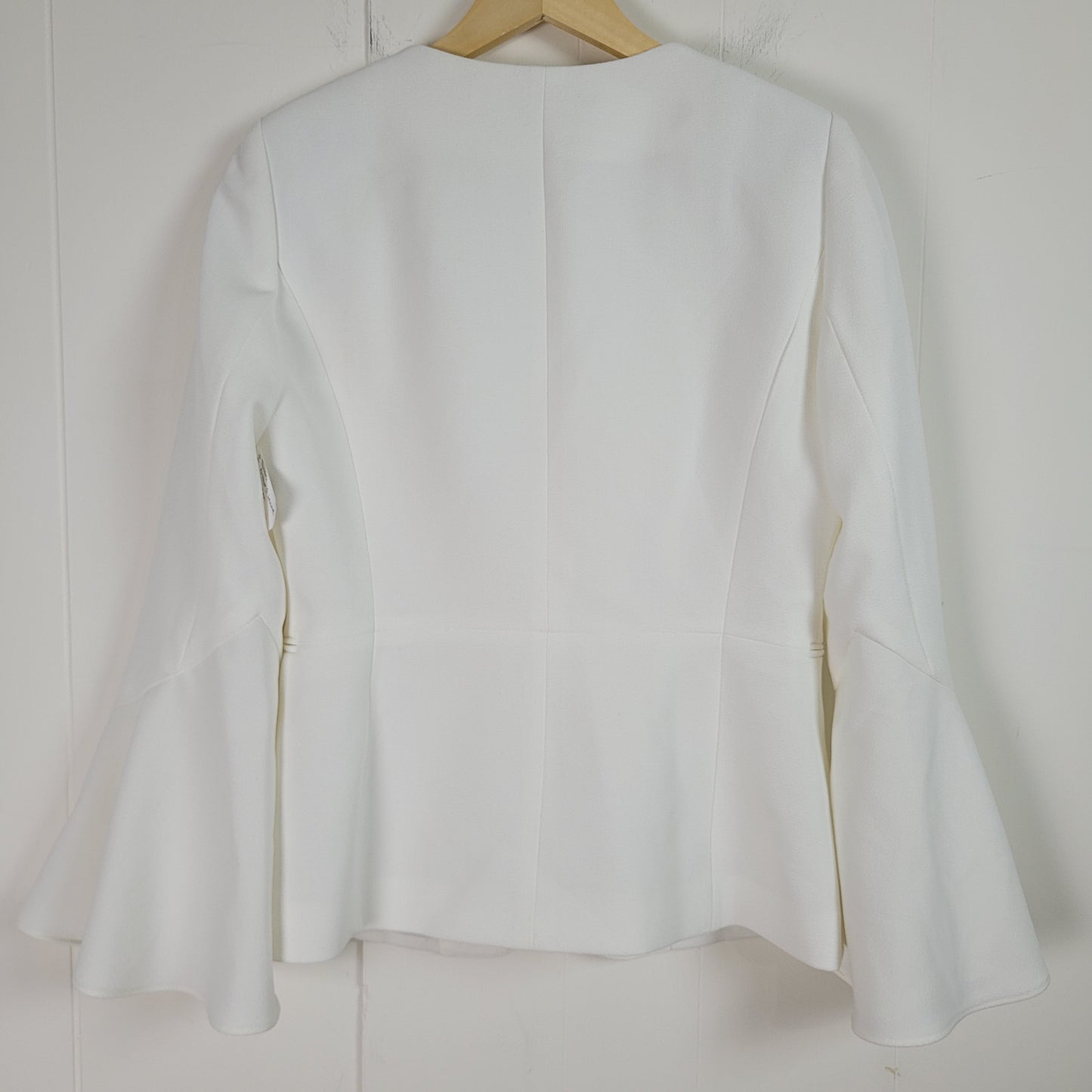 White Bell Sleeve Open Front Blazer - Tahari Arthur S. Levine (Size 6)