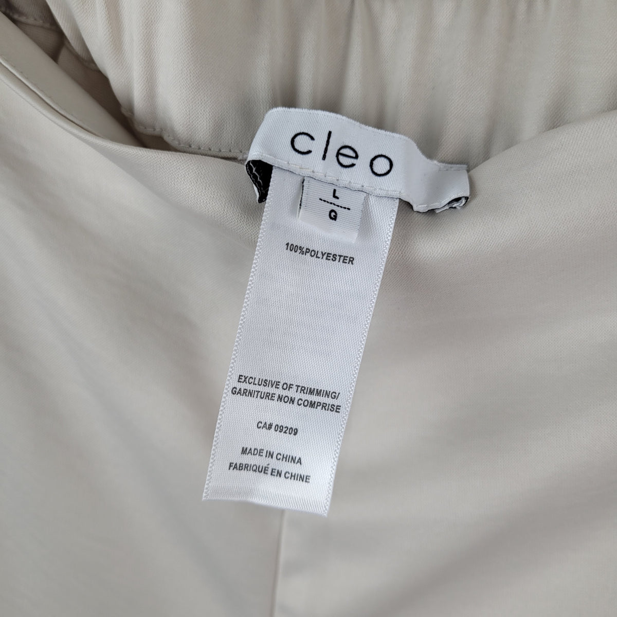 Cream Satin Wide Leg Dress Pants - Cleo (L)