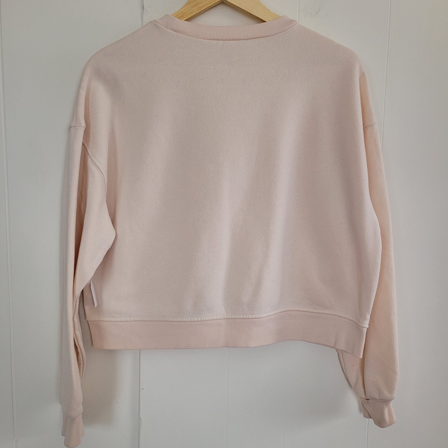 Light Pink Cropped Crewneck Sweatshirt - H&M (Size Small)