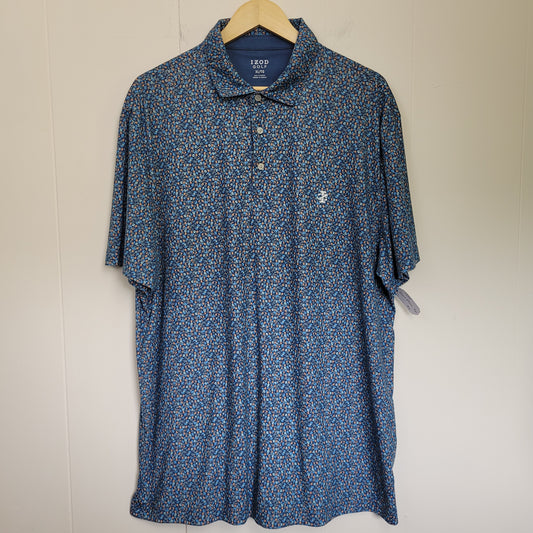 Blue Floral Performance Golf Polo - IZOD Golf (XL)