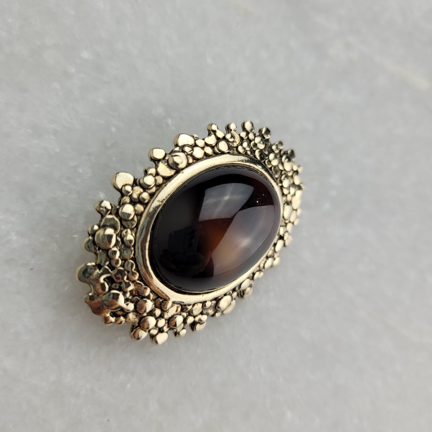 Vintage Sarah Coventry "Norwegian Wood" Faux Tiger's Eye Brooch (1970s)