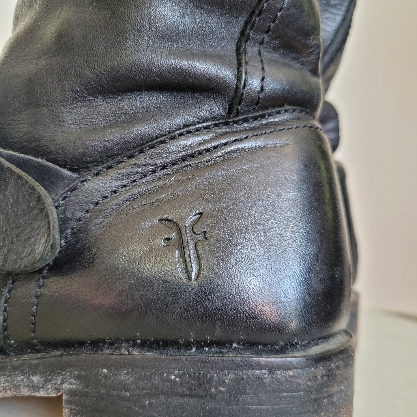 Black Leather Engineer Boots - Frye (Women's 6.5B)