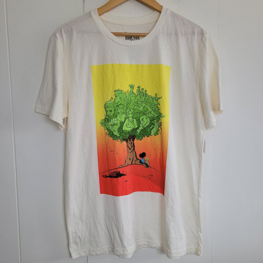 Cream Blak Brush Black History Month Graphic Tee (Size M)
