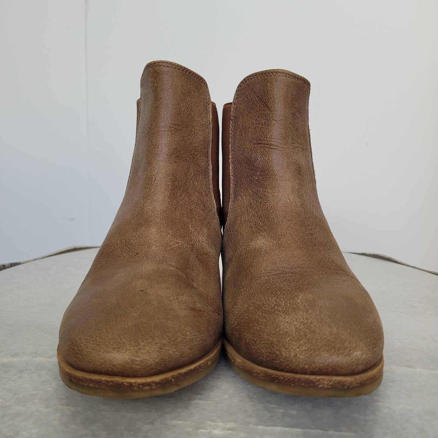 Brown Distressed Leather Chelsea Boots - Roots Made in Italy (Size 35)