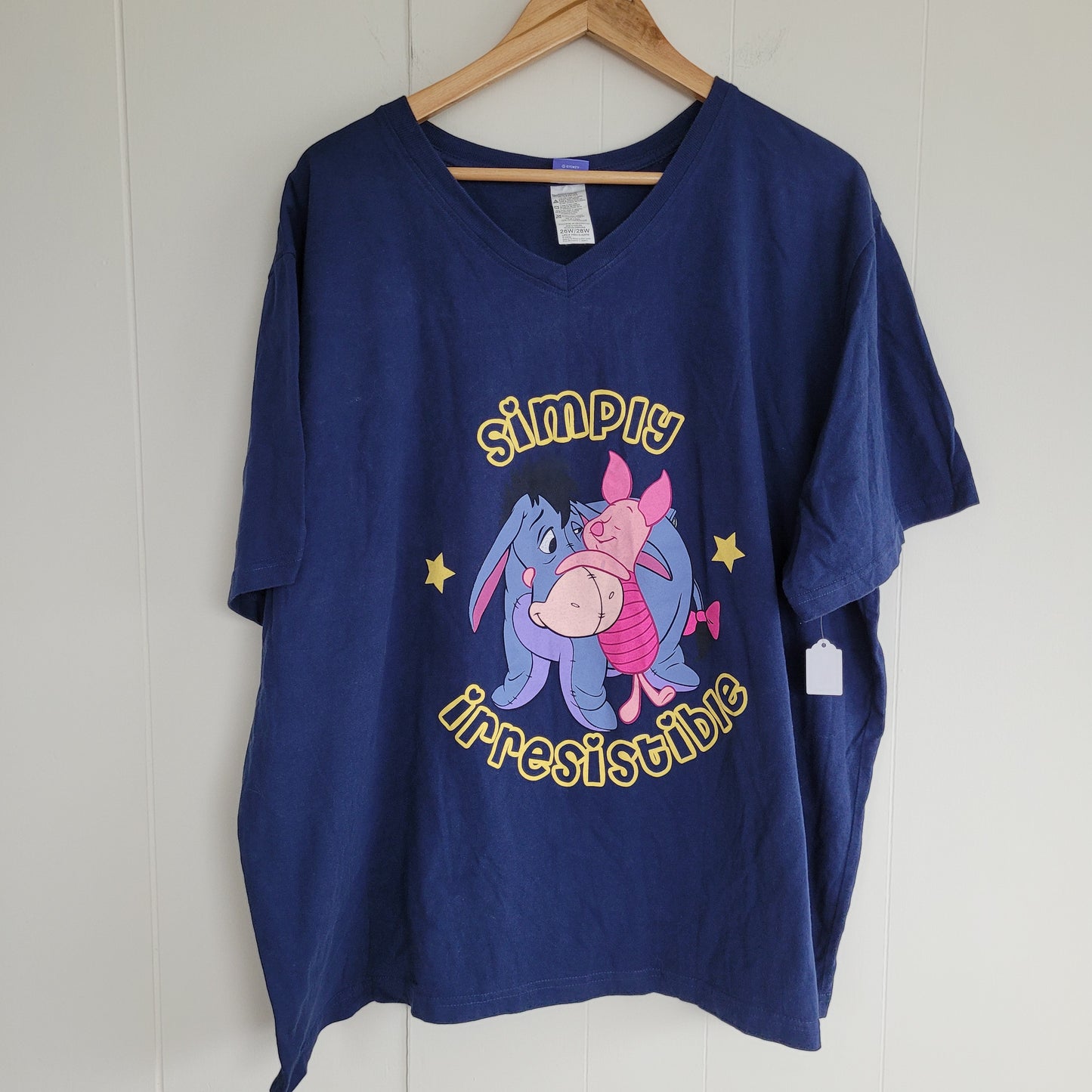 Navy Blue Disney Eeyore & Piglet Graphic Tee - “Simply Irresistible” / “Friends Forever”