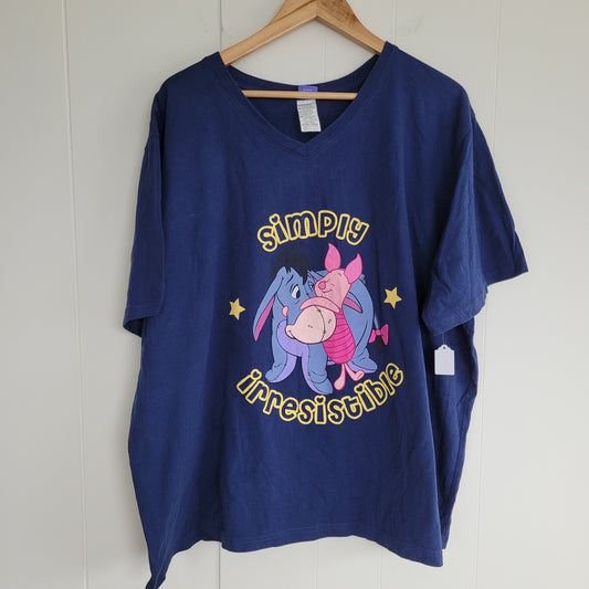Navy Blue Disney Eeyore & Piglet Graphic Tee - “Simply Irresistible” / “Friends Forever”
