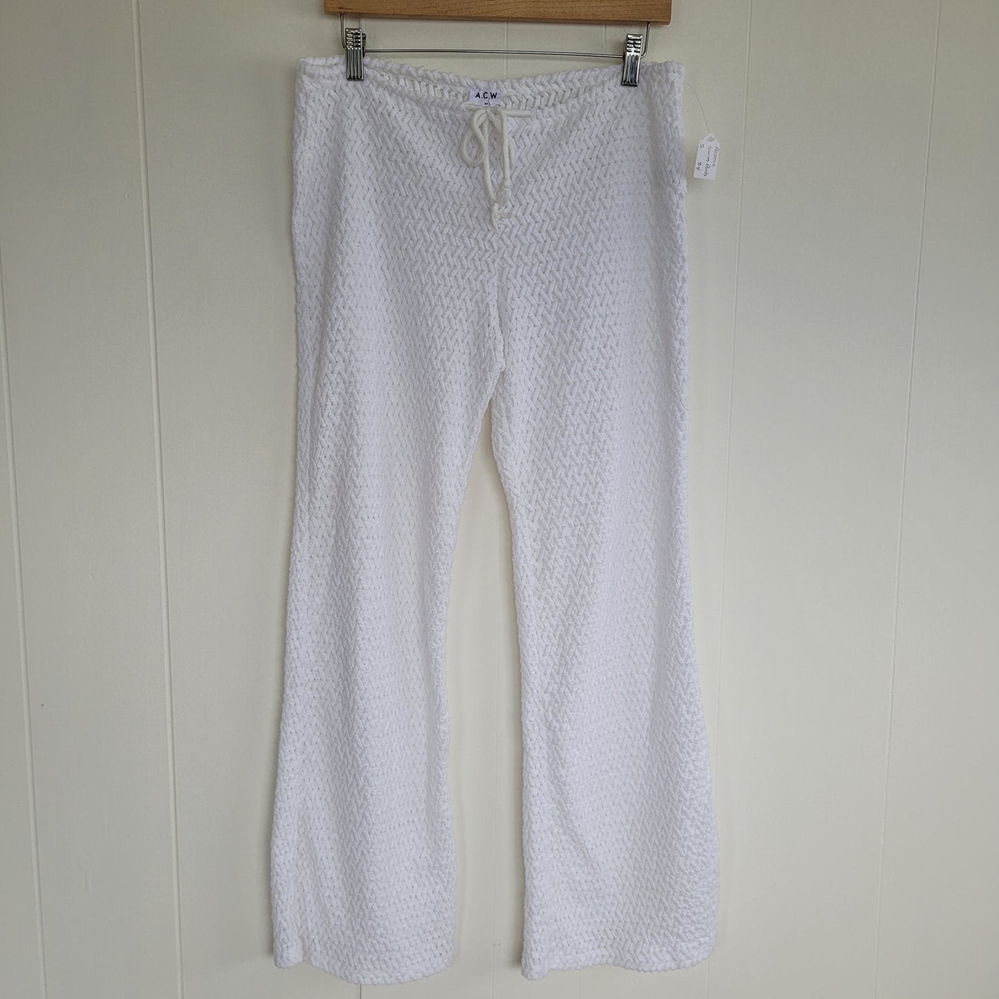 White Textured Flare Pants - A.C.W (S/P)