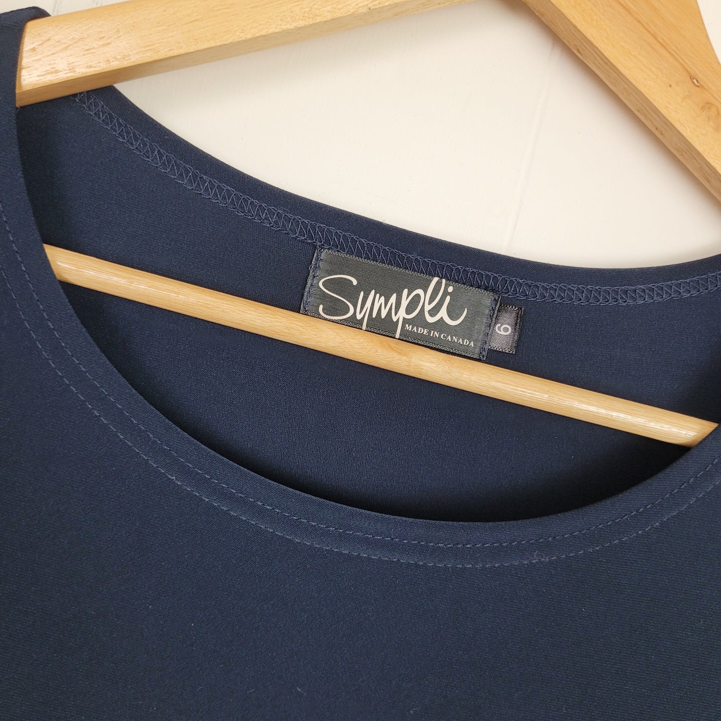Navy Layered Asymmetrical Tunic Top - Simpli (Made in Canada)(Size 6)